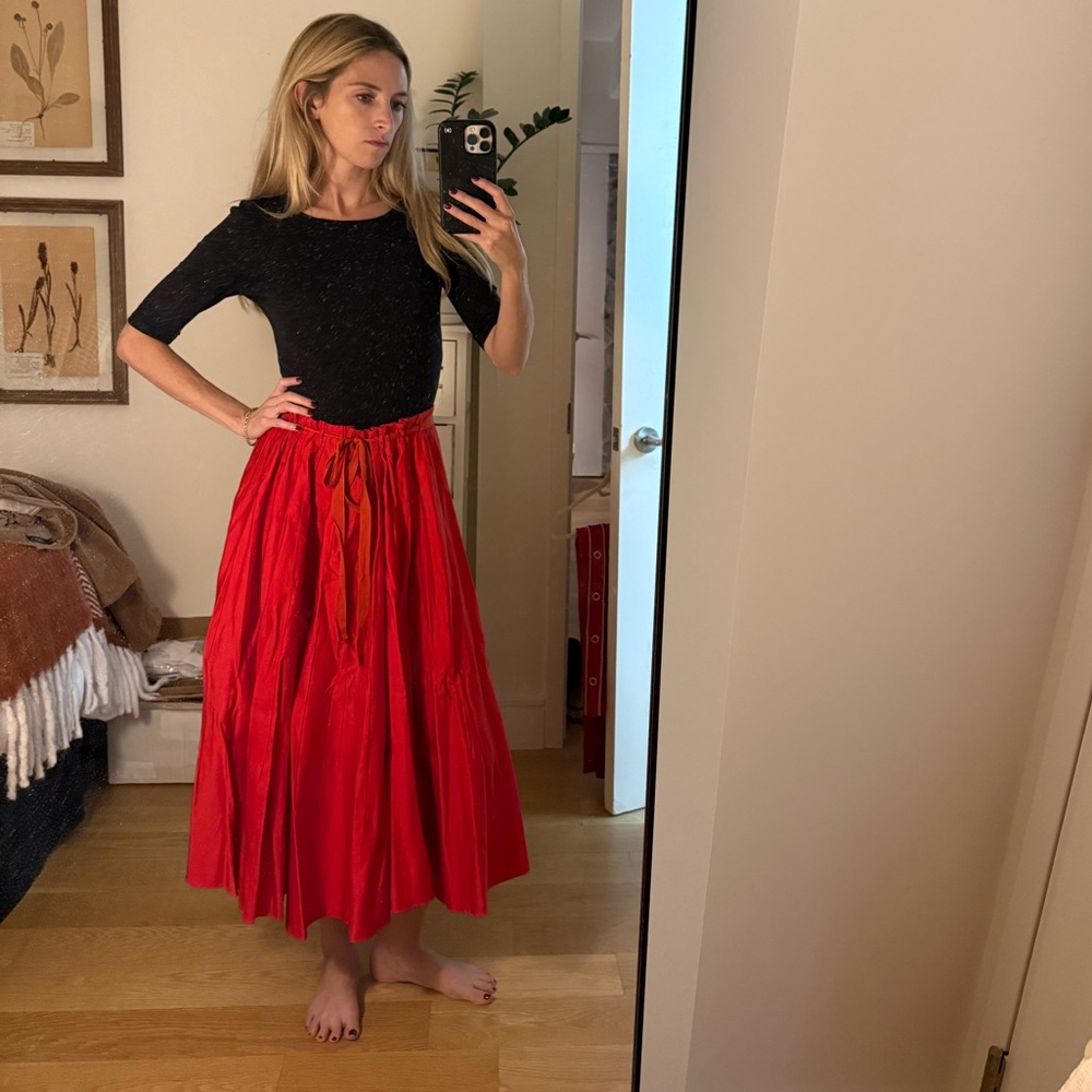 Cult Gaia Vibrant Red A-Line Skirt